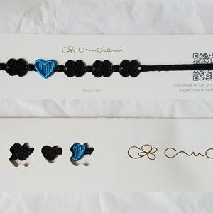 Cruciani Bracelet You Star Black Blue NIB NEW Auth